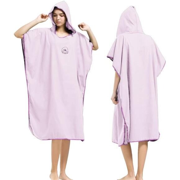 Microfiber Surf Poncho,Wetsuit Changing Bath Robe,Quick DryPool Swim BeachTowel - Picture 1 of 7